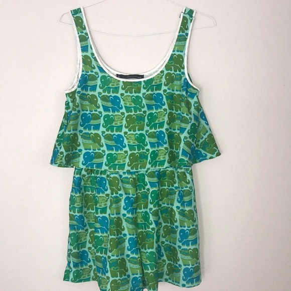Patterson J. Kincaid Pants - 🐘KINCAID🐘SILK TANK ELEPHANT PRINT ROMPER🐘
